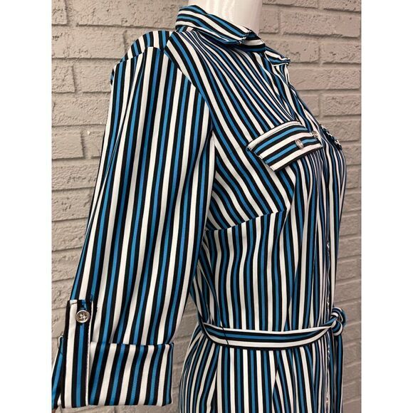 Mlle Gabrielle Striped Stretch Shirt Dress Size S - Picture 4 of 10